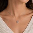 Double Heart Diamond 925 Sterling Silver Pendant Chain for Women