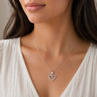 Double Heart Diamond 925 Sterling Silver Pendant Chain for Women