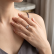 925 Sterling Silver Double Heart CZ Ring for Women