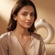 double heart diamond 925 silver pendant chain
