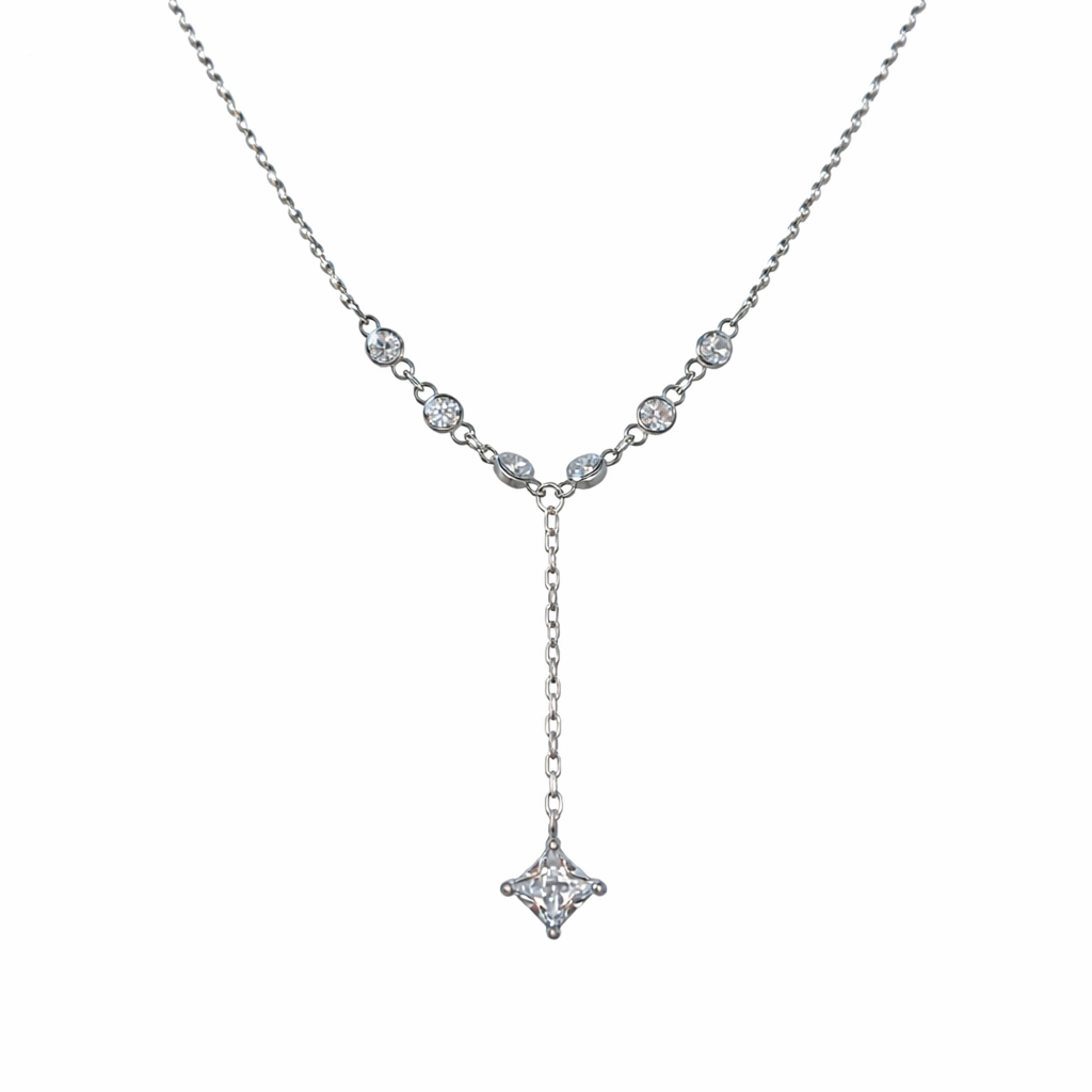 drop chain diamond 925 silver pendant chain