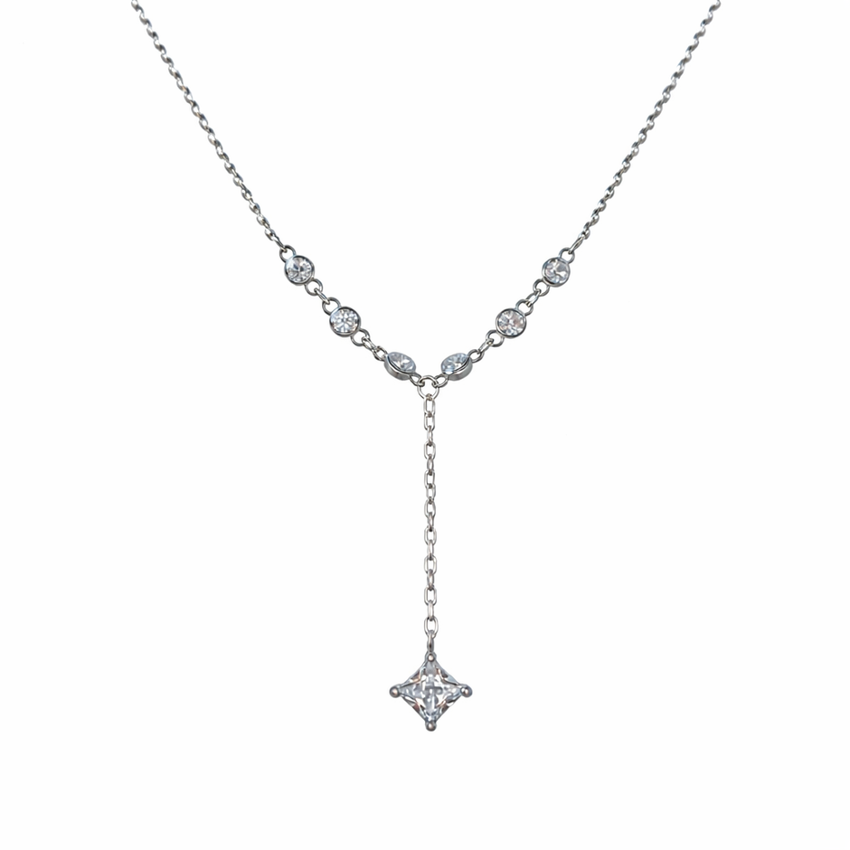 drop chain diamond 925 silver pendant chain