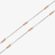 Dual Tone Diamond Accent 925 Sterling Silver Rose Gold Anklet for Women