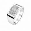 925 sterling silver men’s dual panel CZ statement ring