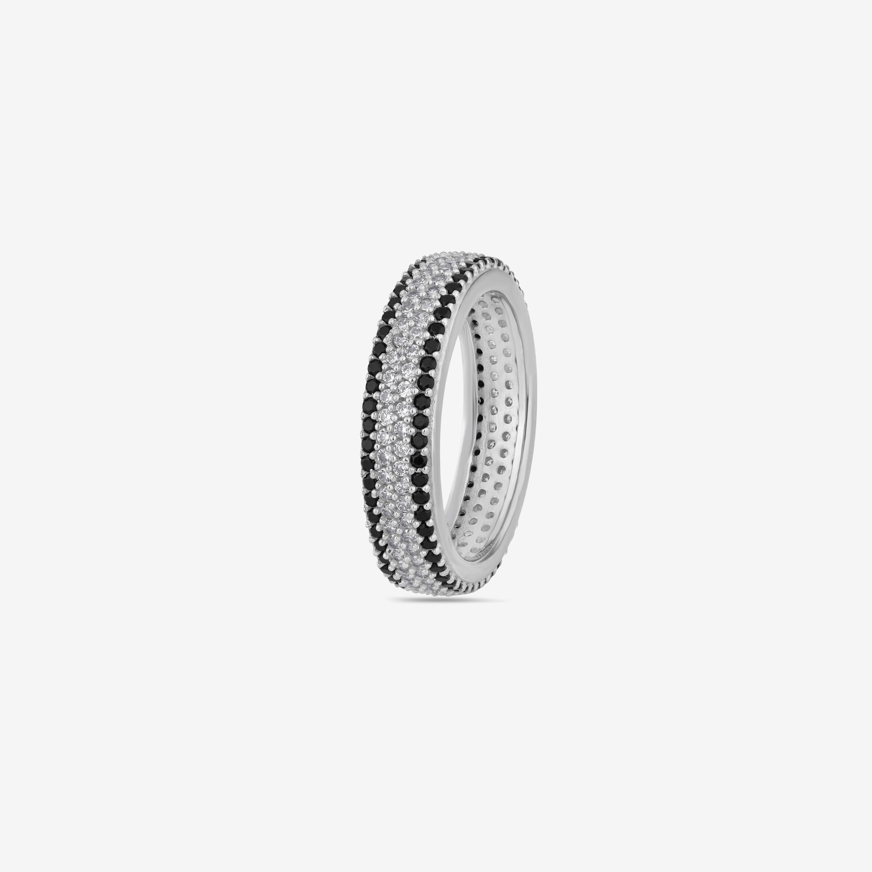 Dual Tone Sparkle Band Ring on Hand