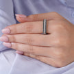 Dual Tone Sparkle Band Ring on Hand