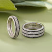 Dual Tone Sparkle Band Ring on Hand