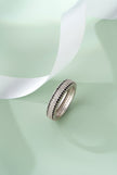 Dual Tone Sparkle Band Ring on Hand