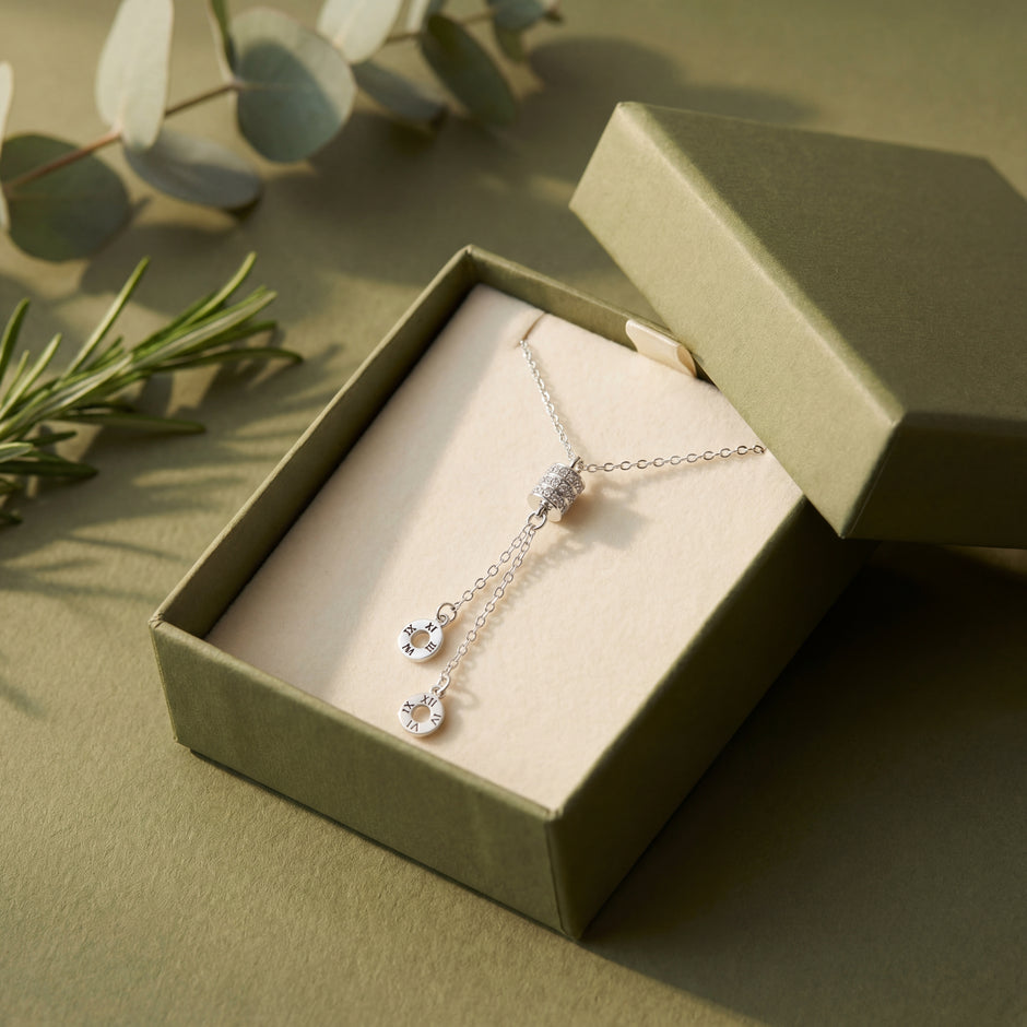 barrel shape diamond 925 silver pendant chain