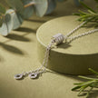 barrel shape diamond 925 silver pendant chain