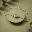 Elegant Blue Heart Gold Plated Silver Bracelet