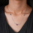 Elegant Curve Red Stone 925 Sterling Silver Mangalsutra for Women