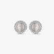 Elegant Grey Stone Round Stud Earrings