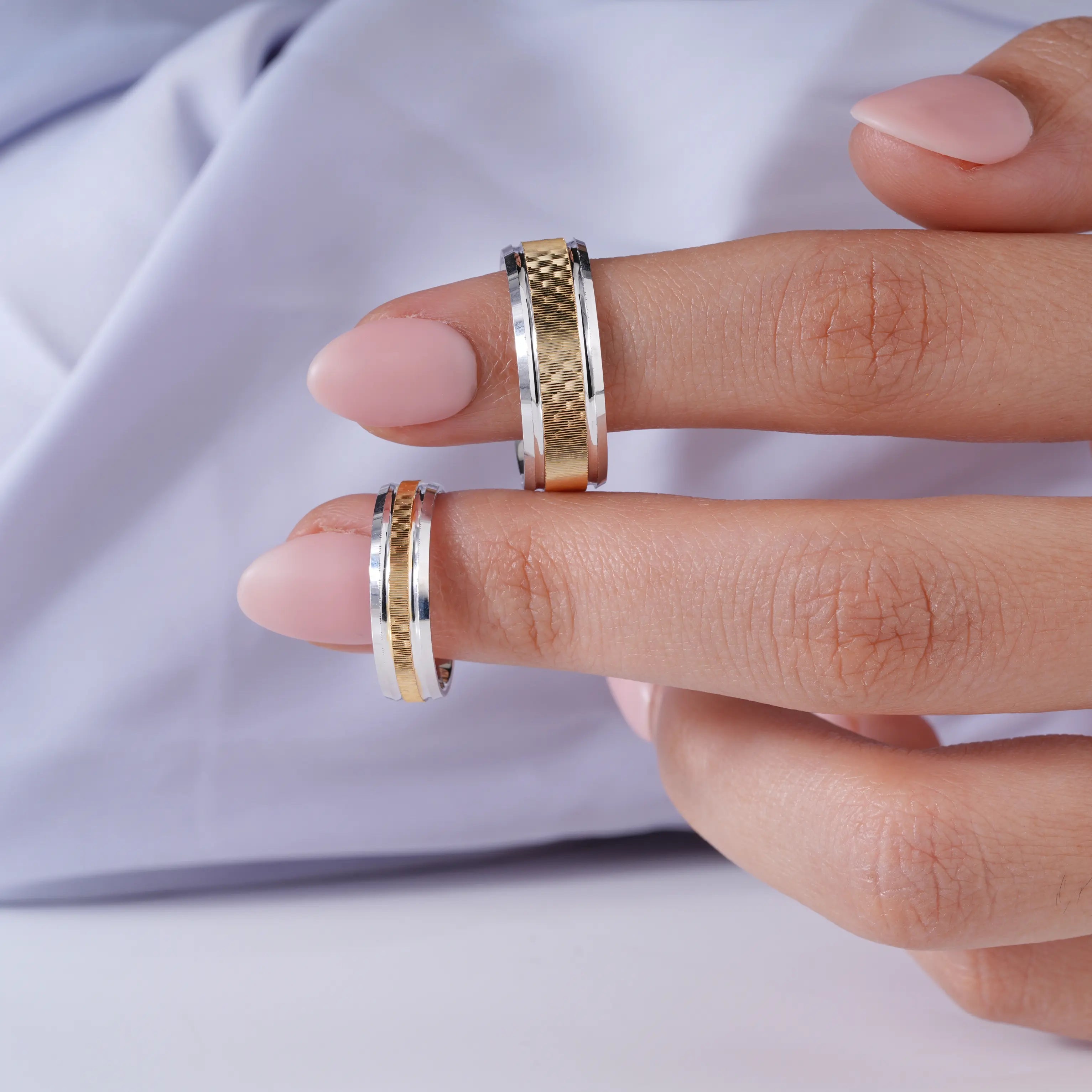 Premium Gold Finish Silver Ring – Modern Stackable Minimal Band Ring