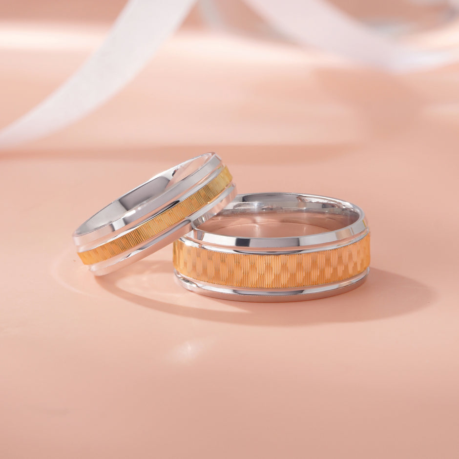 Premium Gold Finish Silver Ring – Modern Stackable Minimal Band Ring