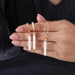 Elegant Linear Drop 925 Sterling Silver Rose Gold Pendant Set for Women
