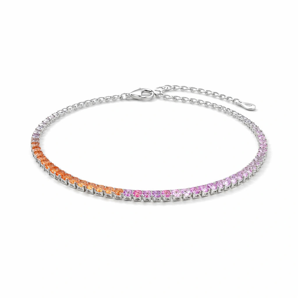 Elegant Multicolor Tennis Bracelet in 925 Sterling Silver