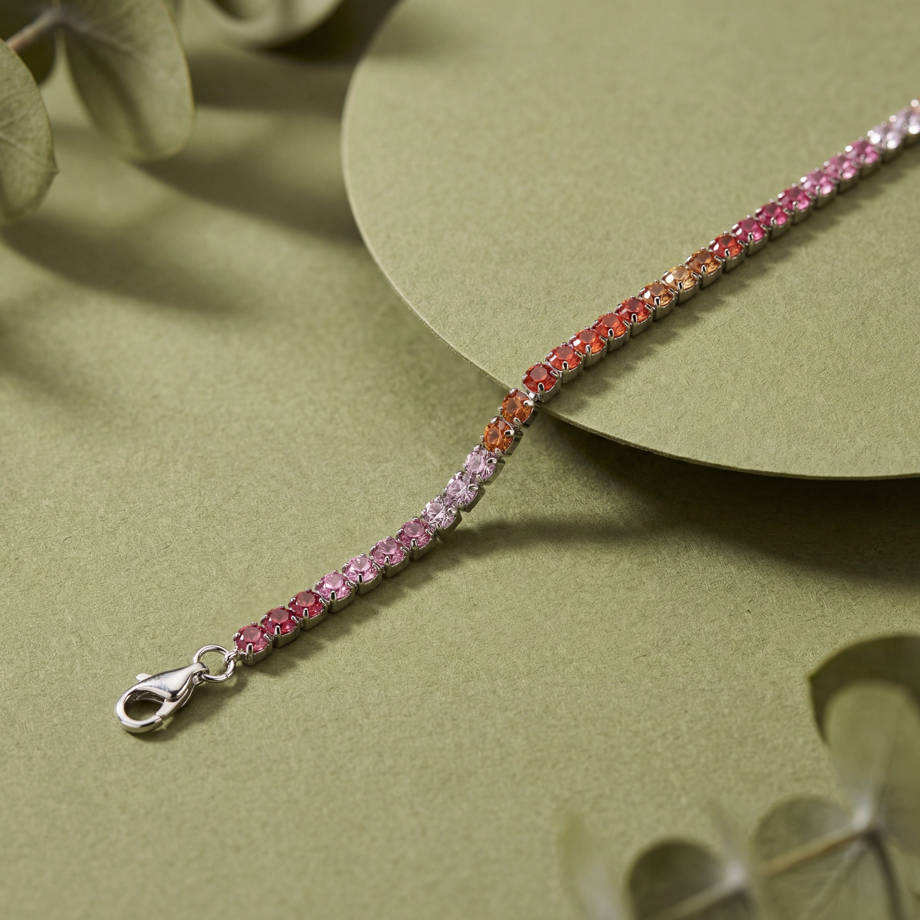 Elegant Multicolor Tennis Bracelet in 925 Sterling Silver