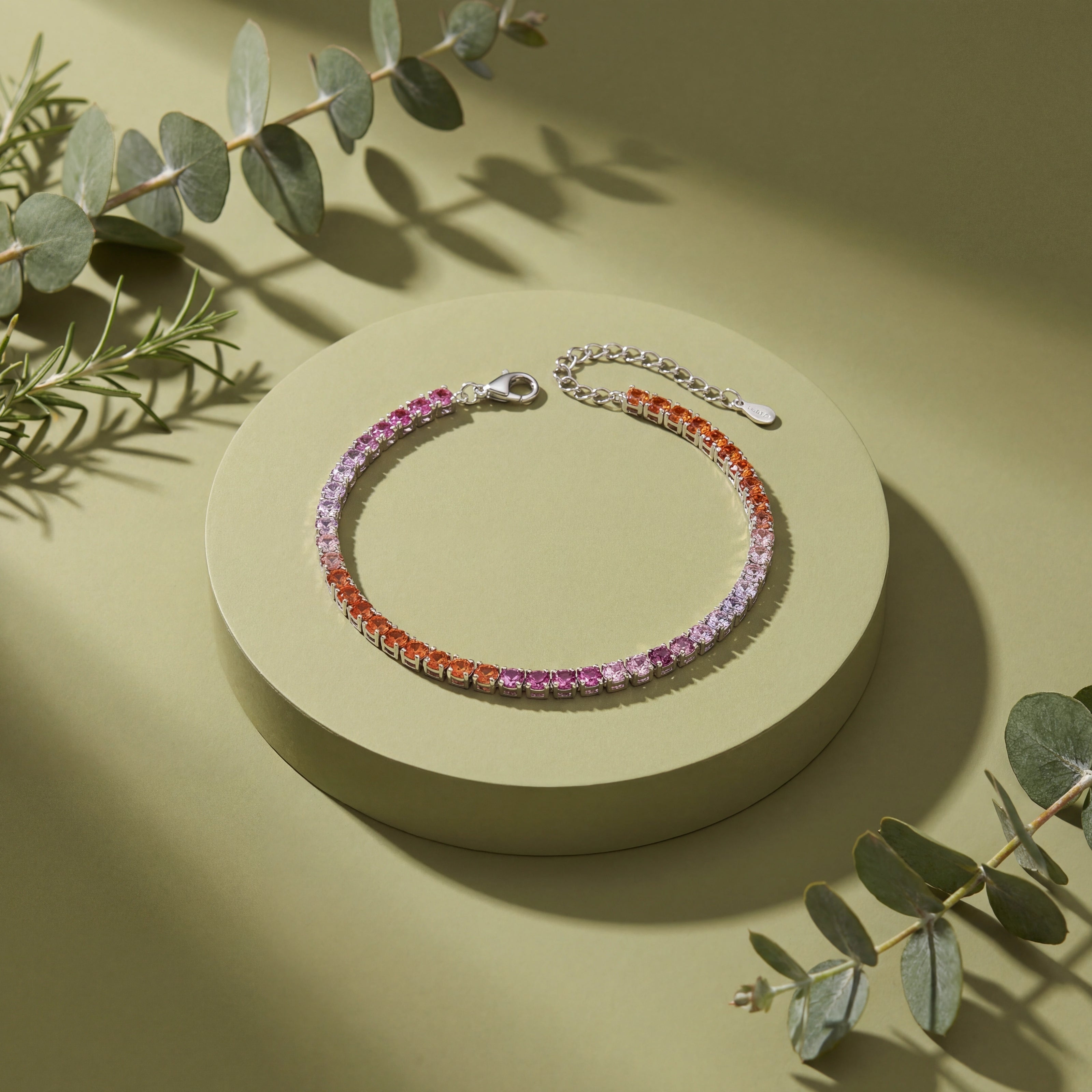 Elegant Multicolor Tennis Bracelet in 925 Sterling Silver