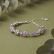 Elegant Pink Heart Bracelet in 925 Sterling Silver