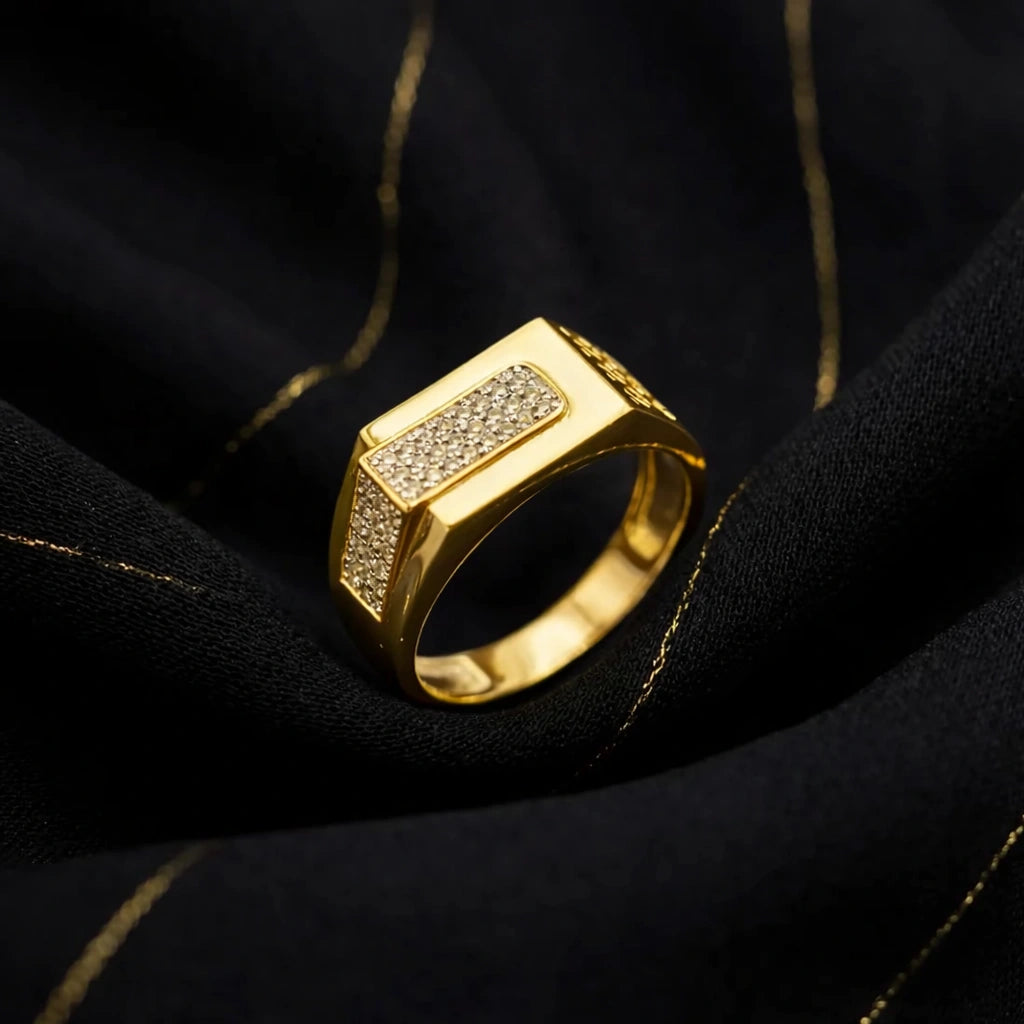 Royal Rectangle CZ 925 Sterling Silver Ring for Men