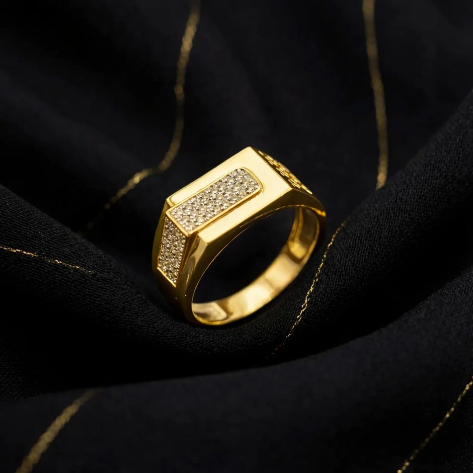 Royal Rectangle CZ 925 Sterling Silver Ring for Men
