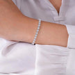 Oval Cut Tennis Diamond Silver Bracelet for Women