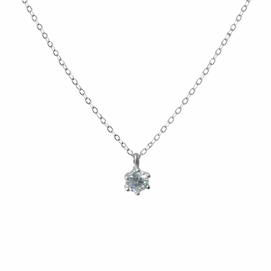 Elegant Solitaire Pendant Necklace in 925 Sterling Silver