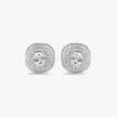 Elegant Square White Stones 925 Sterling Silver Stud Earrings for Women