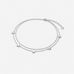Layered Star Charm Silver Anklet for Women