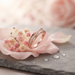 925 Sterling Silver Rose Gold Curved CZ Pavé Band Ring on Crystal Stone.