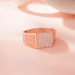 Bold Luxe Diamond CZ Rose Gold Plated 925 Sterling Silver Ring for Men