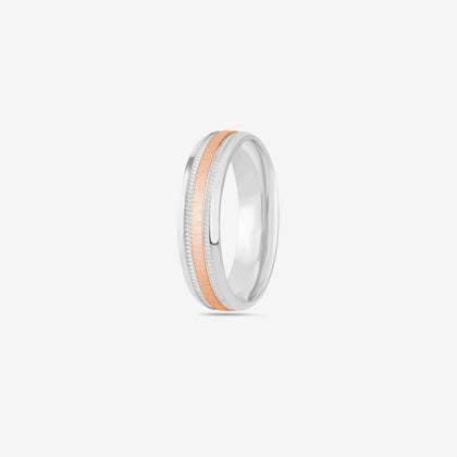 Refined Dual Tone Diamond Design Ring on Hand
