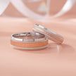 Refined Dual-Tone Diamond Design 925 Sterling Silver Rose Gold Couple Band for Women