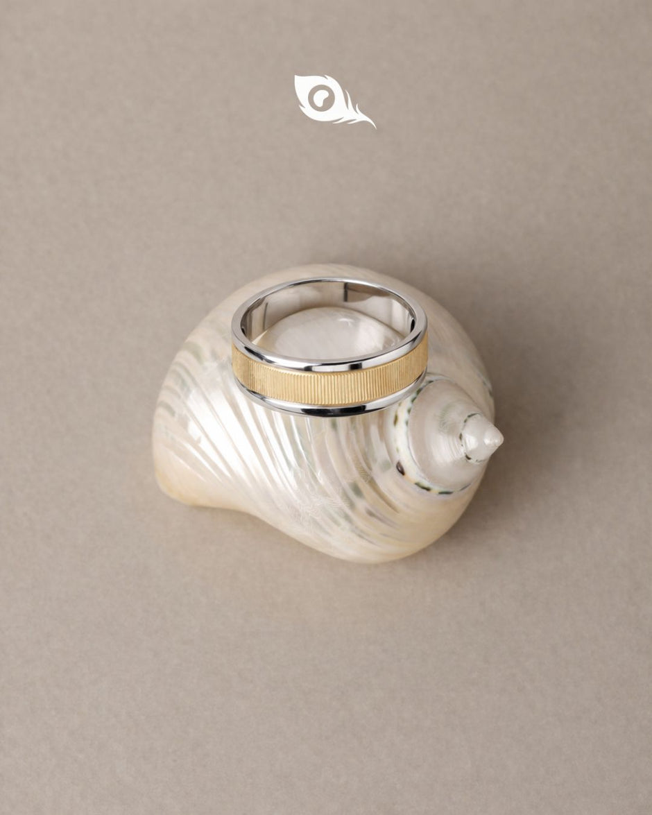 Premium Gold Finish Silver Ring – Modern Stackable Minimal Band Ring