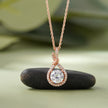Embrace White Diamond 925 Silver Rose Gold Pendant Necklace