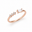 925 Sterling Silver Rose Gold Open CZ Ring for Women