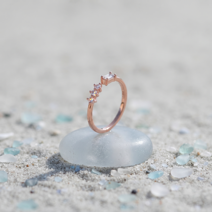 925 Sterling Silver Rose Gold Open CZ Ring for Women