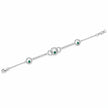 925 Sterling Silver Interlocking Circle Green Stone Bracelet for Women