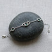 925 Sterling Silver Interlocking Circle Green Stone Bracelet for Women