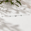925 Sterling Silver Interlocking Circle Green Stone Bracelet for Women