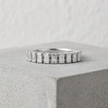 Emerald Cut CZ Half Eternity Ring in 925 Sterling Silver for Women
