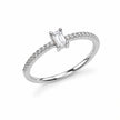 Emerald Cut Solitaire CZ 925 Sterling Silver Ring for Women