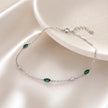 Emerald Evil Eye 925 Sterling Silver Bracelet for Women