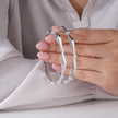 Twisted Crystal Grace Silver Bangles for Women
