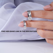 Sleek Diamond Cut 925 Sterling Silver Couple Band for Women