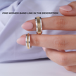 Elegant Linear Design 925 Sterling Silver Yellow Gold Couple Band for Men