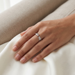 925 Sterling Silver Butterfly Baguette CZ Adjustable Ring.