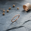 925 Sterling Silver Rose Gold Pavé CZ Band Ring.