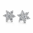Floral Cluster Diamond 925 Sterling Silver Stud Earrings for Women